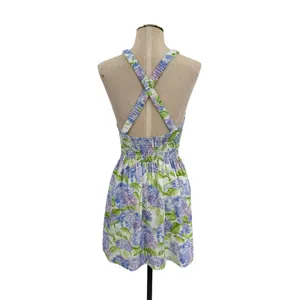 Hill House Home Lilou Nap Dress Hydrangea Floral Smocked Mini Purple White XS thumbnail 10