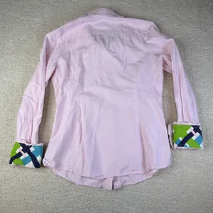 Women's Lilly Pulitzer Size 8 Button Flip Cuff Pink Blouse thumbnail 6