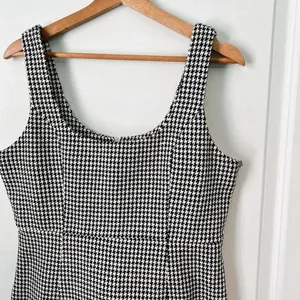 Pink Lily 💌 My Biggest Fan Black‎ And White Houndstooth Mini Dress Game Day Dress Football thumbnail 3