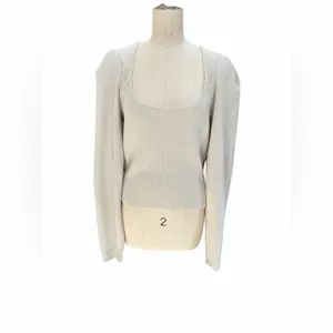 Free People Saffron‎ open back Ivory Ribbed Knit Sweater size medium, nwt thumbnail 3