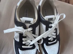 Steve Madden Ledge Leather platform sneakers black white colorblock design 8.5 thumbnail 3