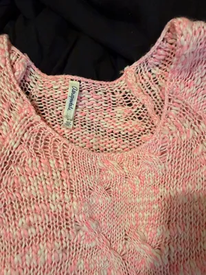 Aeropostale Pink Cable-Knit Scoop Neck Sweater thumbnail 2