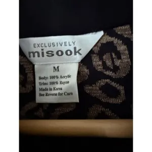 Exclusively Misook Animal Print‎ Leopard Sweater Cardican M Acrylic Travel Zip thumbnail 2