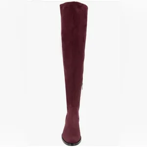 Kenneth Cole Reaction Windy Faux Suede Over Knee High Boot Deep Burgundy NIB thumbnail 3