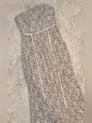 NEW ELLIATT Cali Strapless Lace Midi ivory gold Dress Sz XS thumbnail 6