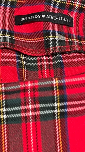 Brandy Melville Cara Plaid Skirt Red Mini thumbnail 3