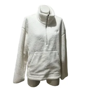 New Balance Women's White Sherpa Half Zip Pullover Jacket Size L Winter Warm thumbnail 3