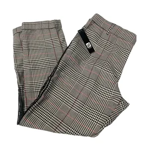 AF StudioNew York Womens Plaid Ankle Pants Black White Red RBWP015-5A Size M NWT thumbnail 1