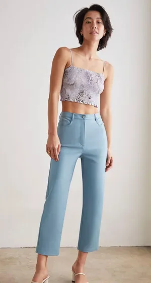 blue leather pants thumbnail 1