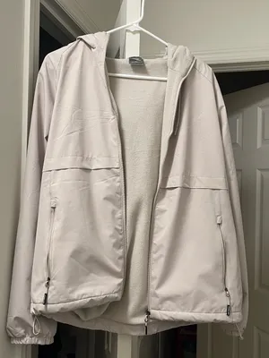 Women New Balance Beige Windbreaker Fleece Lined Jacket Fits Size M thumbnail 1