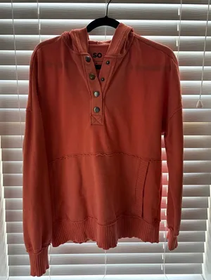 SO Men’s Coral Zip-Placket Hooded Sweater thumbnail 1
