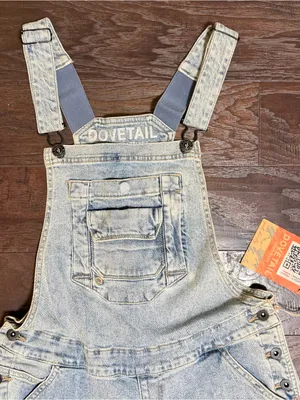 Dovetail Workwear Freshley Overalls 8x34 Vintage Denim Stretch Utility NWT thumbnail 4