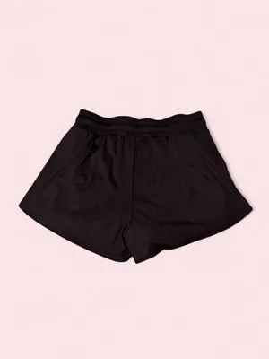 Women's Black Athletic Drawstring Shorts Size M thumbnail 2