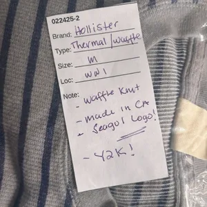 Y2K Waffle Knit Thermal‎ Top Gray Medium thumbnail 13