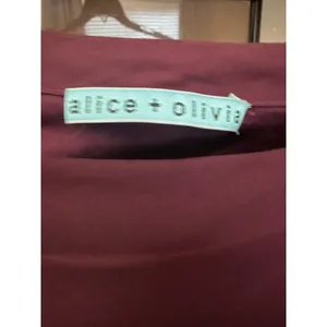 Alice + Olivia Women's Small Silk One Shoulder Short Sleeve Blouse Pink KKK12-2 thumbnail 2