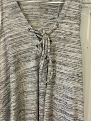Hollister Gray Marled Lace-Up Knit Tank thumbnail 4