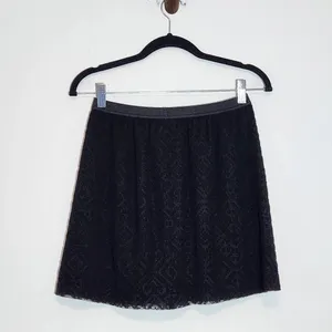 Madewell Black Lace Mini Skirt NWT Size XS Madewell Black Pull-on Skirt thumbnail 4
