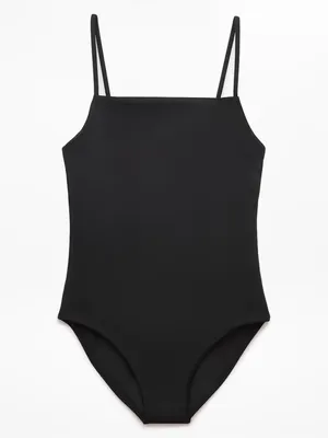 New Athleta XS Straight Neck One Piece Swimsuit X-Small Regular Black thumbnail 4