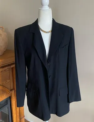 Burberry Vintage Black 3 Button Blazer thumbnail 1