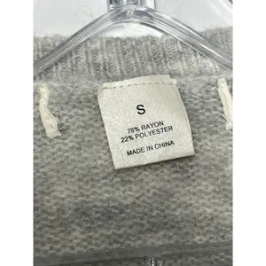 Cozy soft oversized grey Long‎ Sleeve Crew Neck Pullover Sweater Size S thumbnail 5