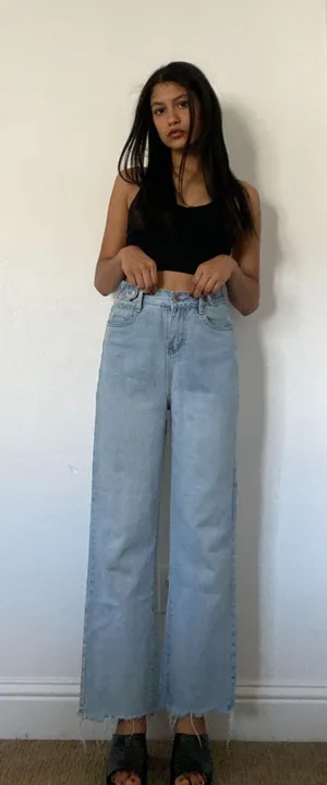 Cute Wide Leg YesStyle Jeans thumbnail 1