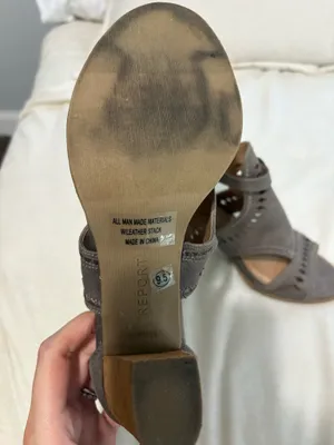 Brown Suede Heels Gray Size 9.5 thumbnail 3