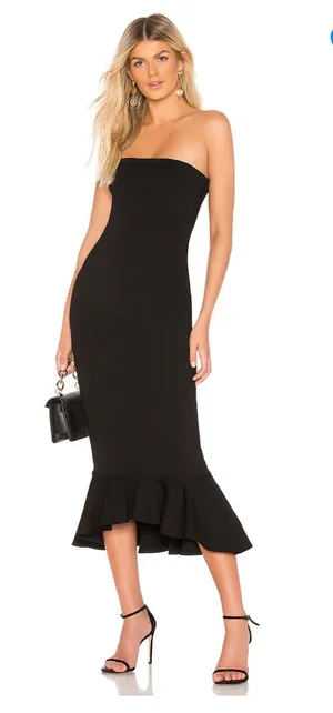superdown Maxi Black Dress Izzy Ruffle thumbnail 1