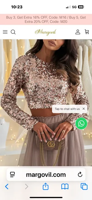 Margovil sequined top and mesh skirt thumbnail 6