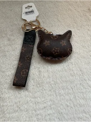 Cat-Shaped Brown Leather Key & Card Holder with Red Bow thumbnail 5