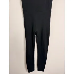 Vuori Women Black Heather Scoop Neck Activewear Jumpsuit Tank Bodysuit Full Leg thumbnail 5