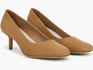 NEW Franco Sarto Linza Square Toe Pump 7 M, WARM CAMEL Kitten Heel thumbnail 1