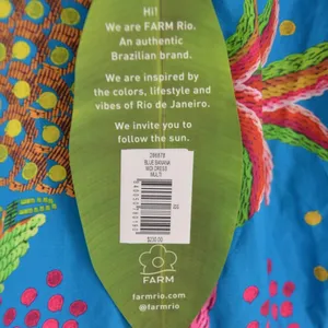 NEW Farm Rio Tropics Tiered Midi Dress XS Banana Print Puff Sleeve Empire Waist thumbnail 5