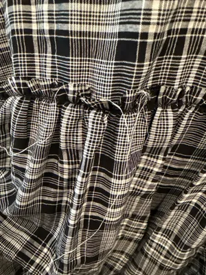 Dress Forum Plaid Tiered Babydoll Mini Dress Ruffle Trim Cottage Grunge thumbnail 5