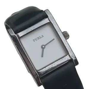 FURLA 925 Sterling Silver Black‎ Leather Watch thumbnail 1