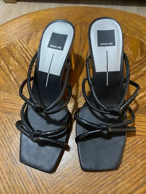 Dolce Vita Black Strap Block Heel thumbnail 1