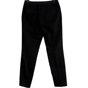 Zara Slim Straight Mid Rise Ankle Cropped Trouser Flat Front Pockets M Black thumbnail 4