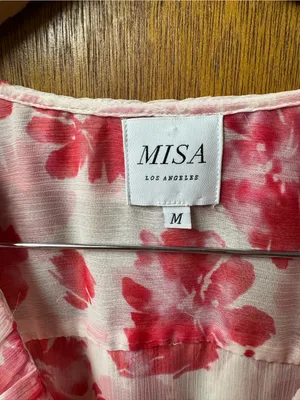 MISA Los Angeles Dakota Sleeveless Midi Dress Abstract Rose Flora Pink Medium thumbnail 6