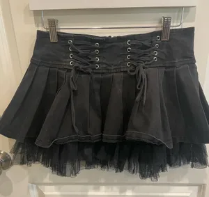 Royal Bones Pleated Black Skirt thumbnail 1