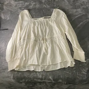 Long Sleeve Peplum Tie-Back Blouse-Cream-2x-Ava & Viv thumbnail 3
