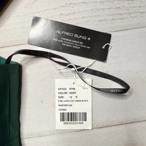 NWT - Alfred Sung - Women’s Hunter Green Cap Sleeve Cocktail Dress - Size 12 thumbnail 9