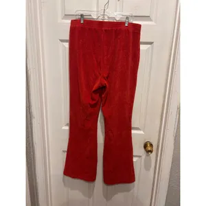 Aerie Orange Corduroy Flare Pants High Waisted Ribbed Wide Leg XL Long Cozy Boho thumbnail 3