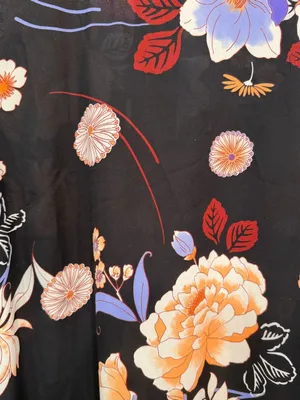 Daniel Rainn Women’s Black Floral Print Accents Short Sleeve Midi Dress Size M thumbnail 3