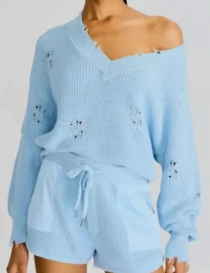SER.O.YA Syd Seater Sky Blue Size Large‎ Distressed Cropped thumbnail 1