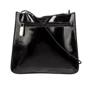 Furla Shoulder Bag Black Patent Leather Silver-Tone Hardware Single Shoulder Str thumbnail 1