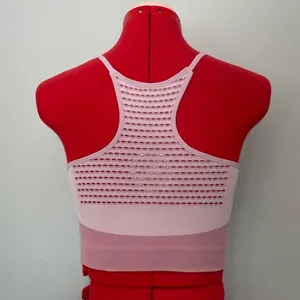 Halter Racerback Crop Top Sz L Pink thumbnail 3