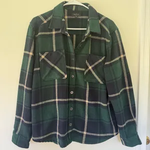PacSun PS/LA Green & Navy Plaid Wool-Blend Shacket Size M/L thumbnail 2
