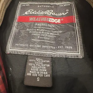 Eddie Bauer Womens Small‎ Puffer Vest Weatheredge Red Plaid Goose Down Full Zip thumbnail 4
