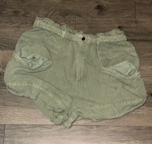 Free People Olive Green Paperbag Waist Athletic Shorts thumbnail 1