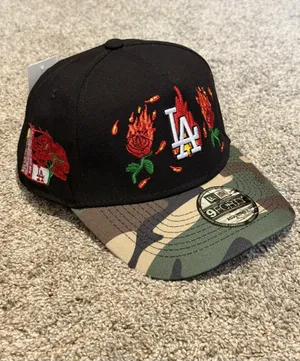 New Era 9FORTY A-Frame Los Angeles Dodgers "Burnt Roses" Camo Brim Edition Hat thumbnail 2