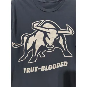 Utah State University Aggies Navy Blue Graphic T-Shirt True-Blooded Bull Silver thumbnail 7
